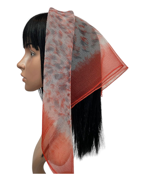 Square Leopard Print | White with Bright Red Border