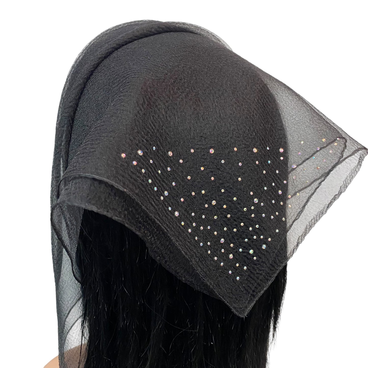 Square Solid | Dense Rhinestone Corner | Black/silver
