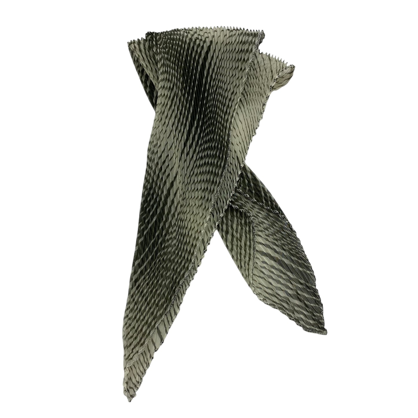Polyester Pleated | Cream with Olive Green