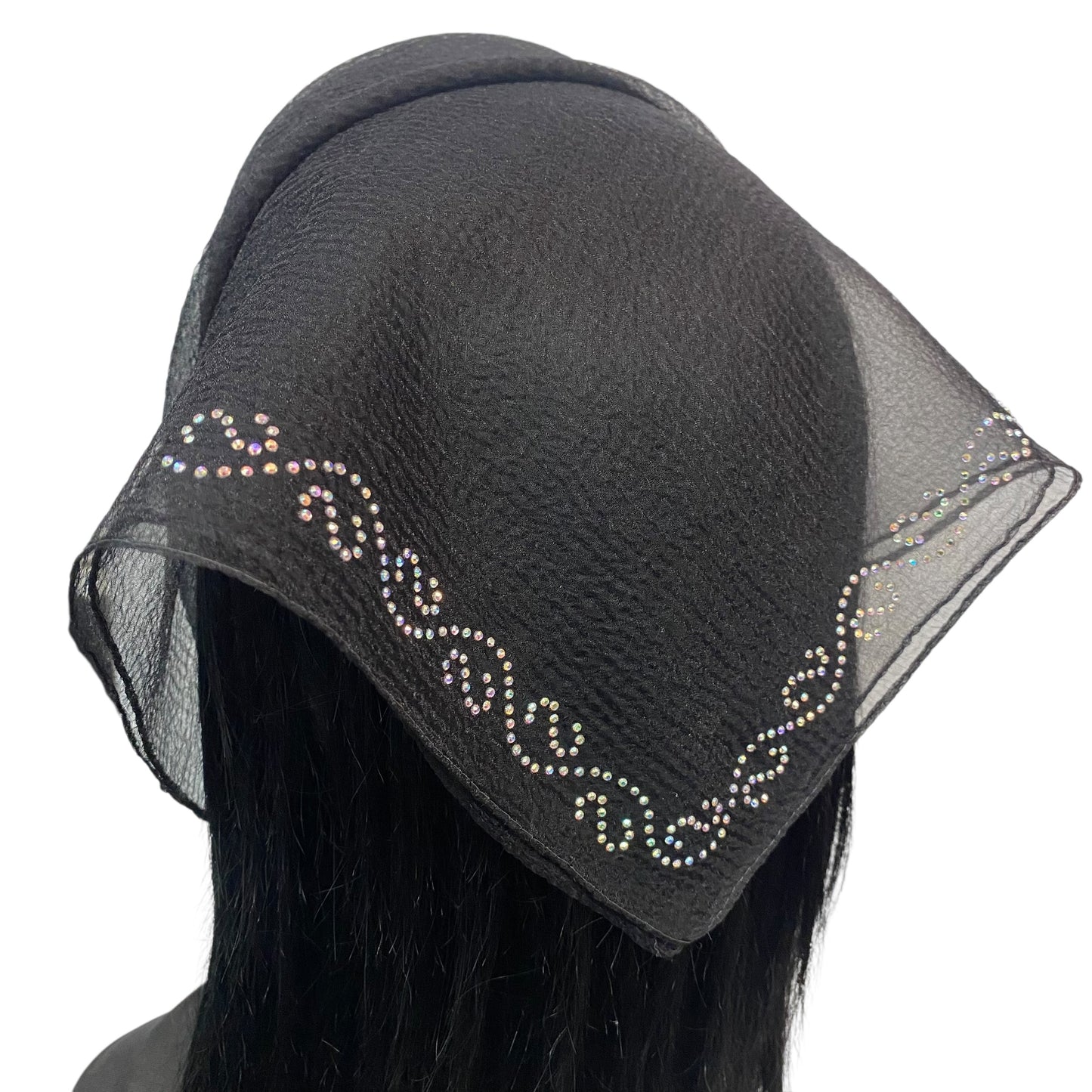 Square Solid | Rhinestone | Spiral | Black/Silver