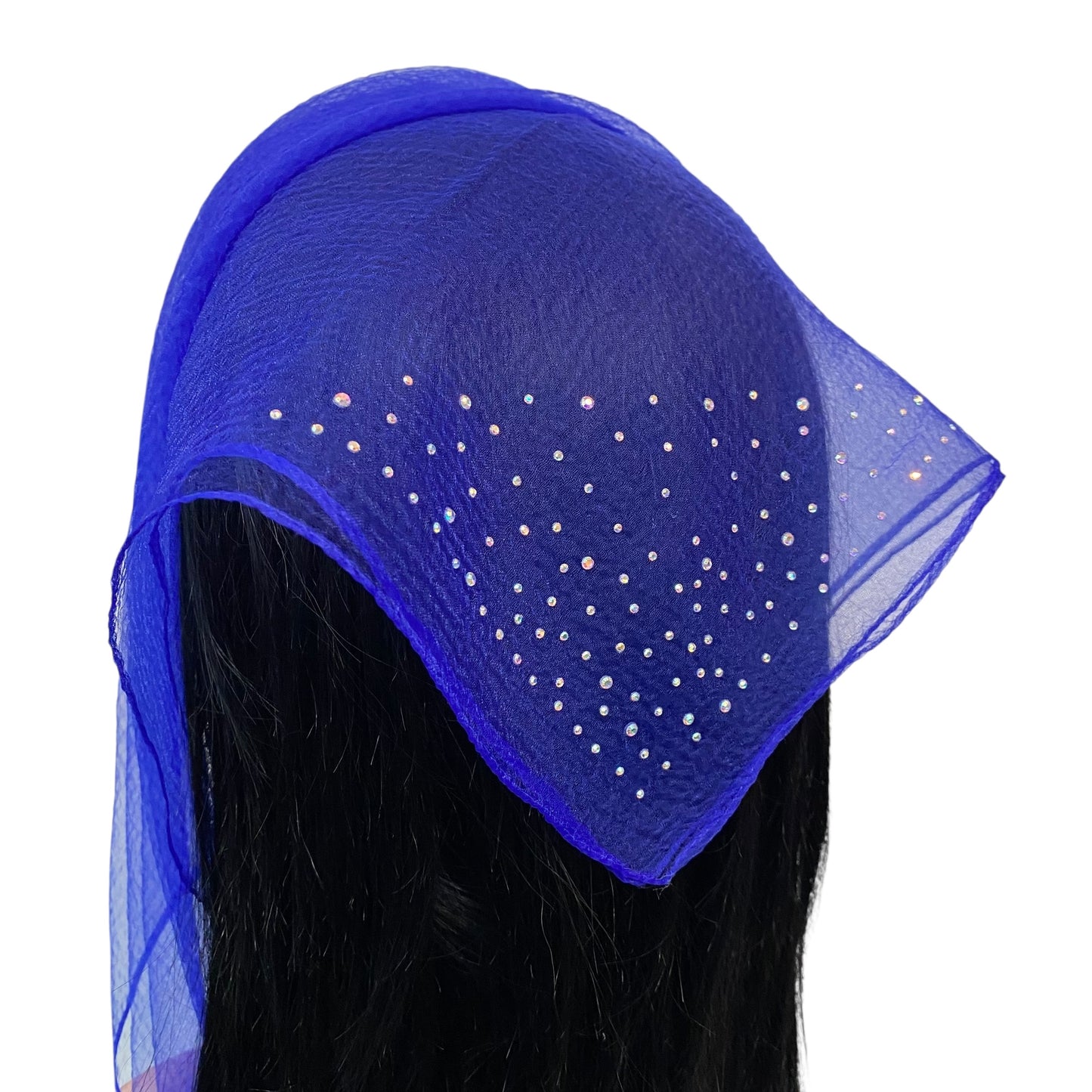 Square Solid | Dense Rhinestone Corner | Royal Blue/silver