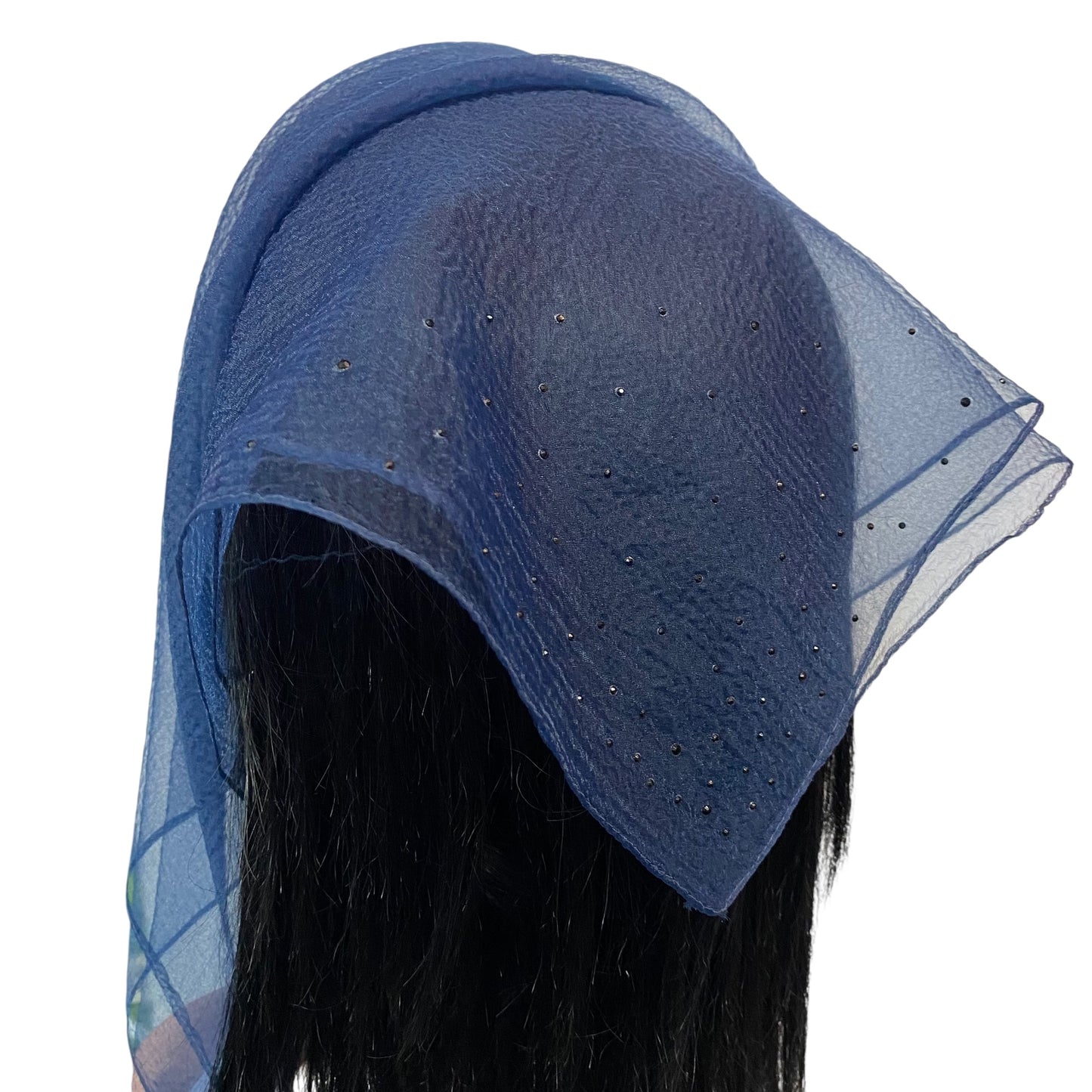 Square Solid | Dense Rhinestone Corner | Midnight Navy/Black