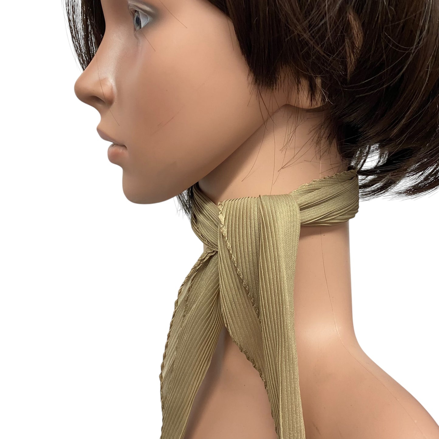 Polyester Pleated | Almond