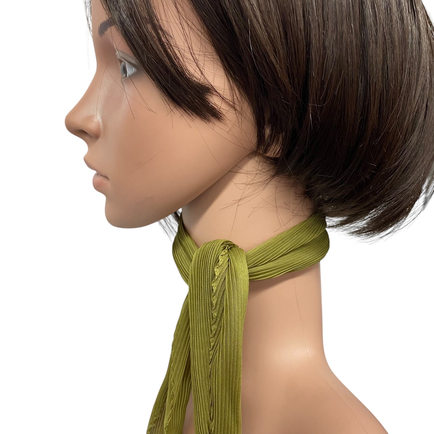 Polyester Pleated | Olive Green