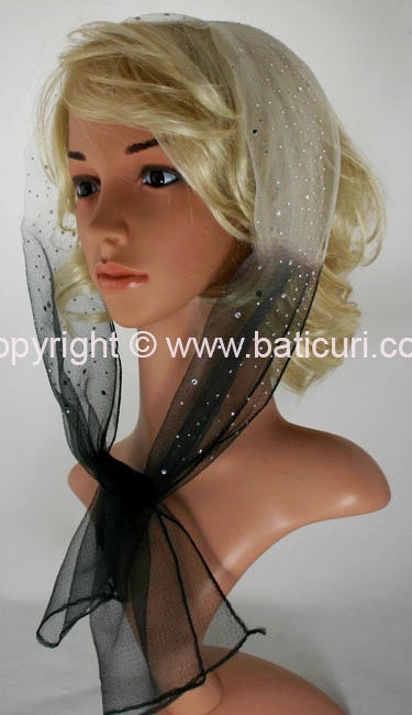 OB Nylon (N) Two-tone Waterfall Rhinestones- White/black & silver