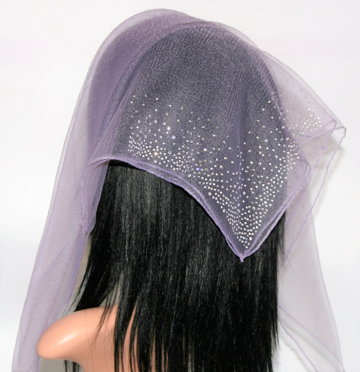 Square Solid | Rhinestone | Waterfall Corner | Ash Purple