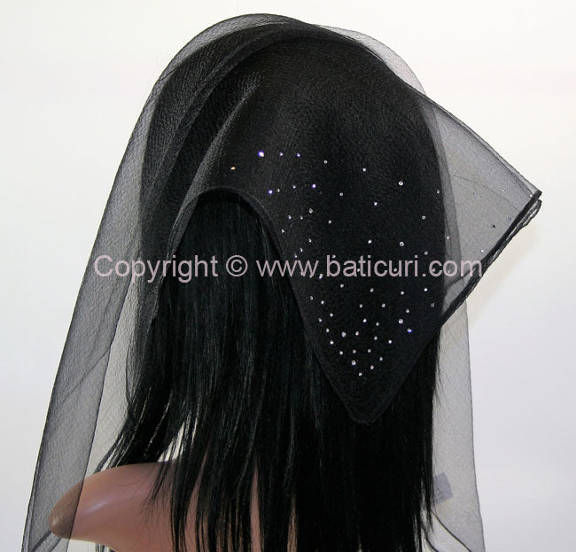 Square Solid | Dense Rhinestone Corner | Black/silver