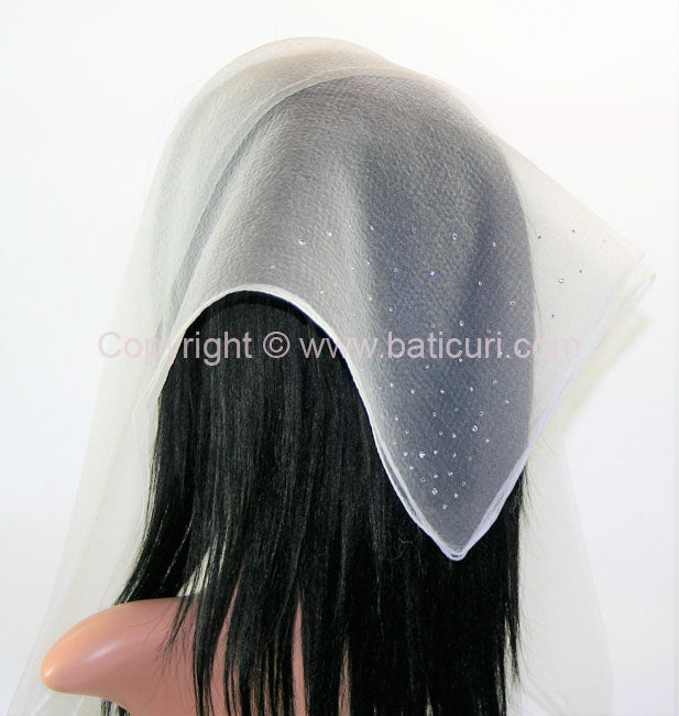 Square Solid | Dense Rhinestone Corner | White/silver