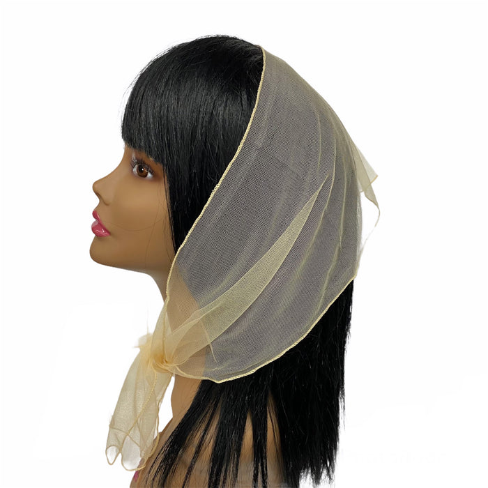 Long (S) Solid Soft Net Scarf ≈6”x46”-Cream