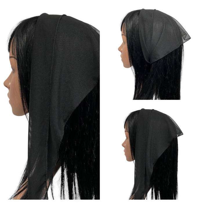 NEW! | Soft Net Scarf | Long Triangle | Black