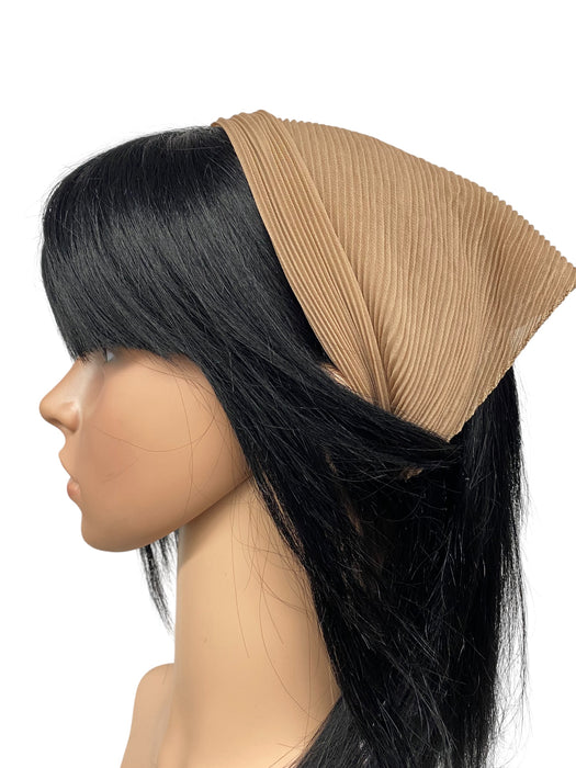 New Soft Solid Pleated Scarves-Beige