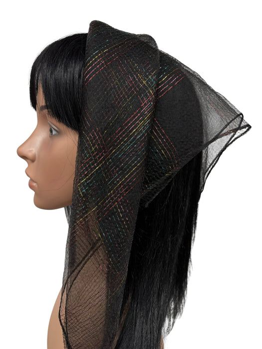 Square | Nylon | Rainbow Lurex | Black