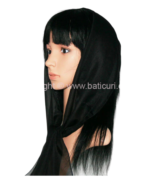 Oblong Italian Scarf | Black 7.5"x53"