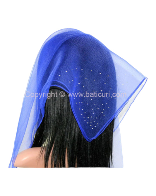 Square Solid | Dense Rhinestone Corner | Royal Blue/silver