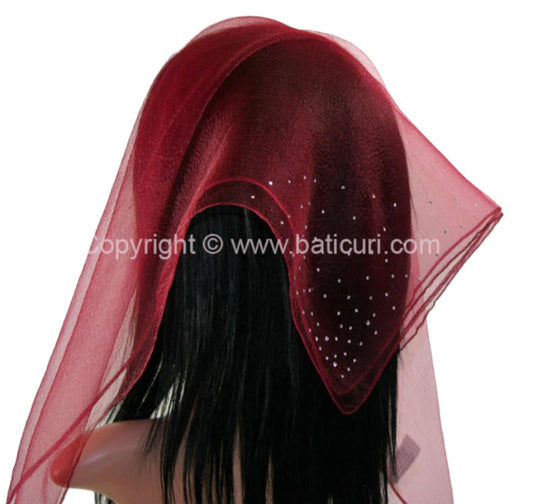 Square Solid | Dense Rhinestone Corner | Maroon