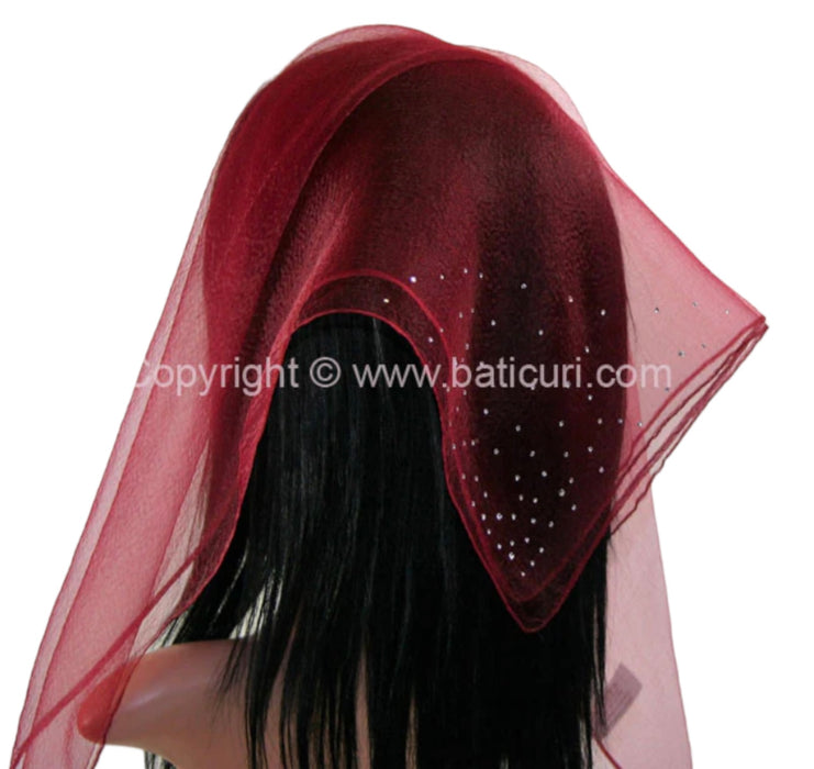 Square Solid | Dense Rhinestone Corner | Maroon