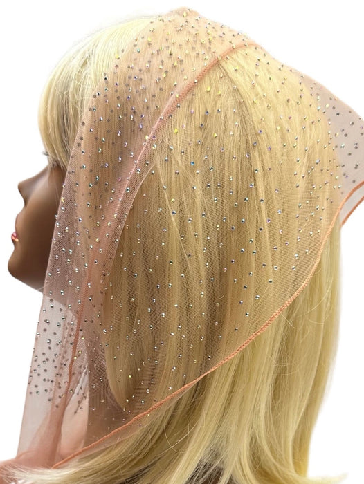 Long Net | Dense All Over Rhinestones | Black