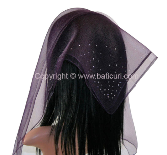 Square Solid | Dense Rhinestone Corner | Eggplant