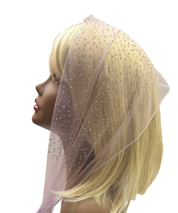 Long Net | Dense All Over Rhinestones | Black