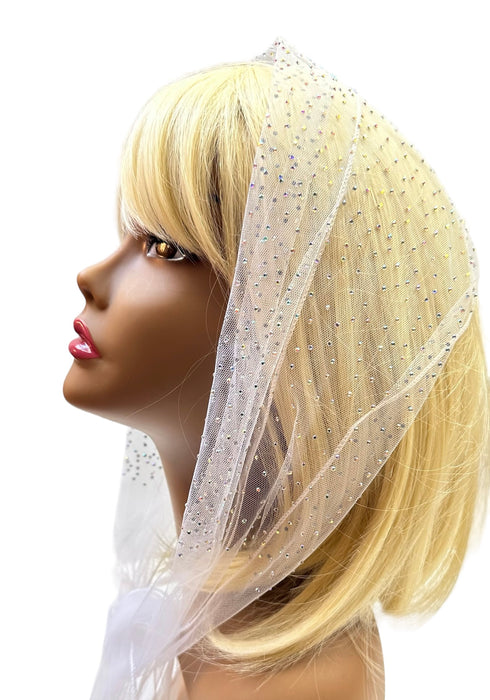 Long Net | Dense All Over Rhinestones | Black