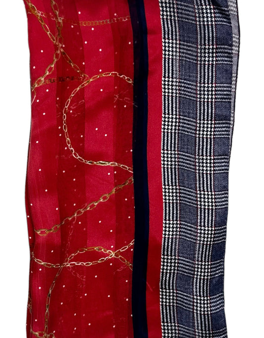 NEW! Silk Scarf | Chains & Plaid