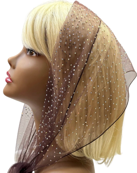 Long Net | Dense All Over Rhinestones | Black