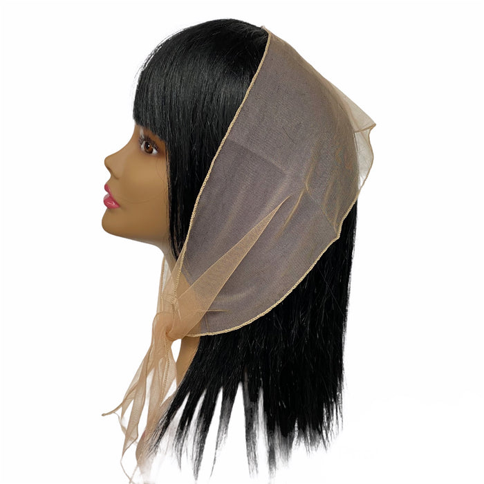 Long Solid Lightweight Soft Net Scarf-Beige