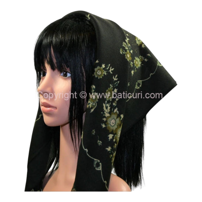 Traditional Scarves | Bouquet | Black