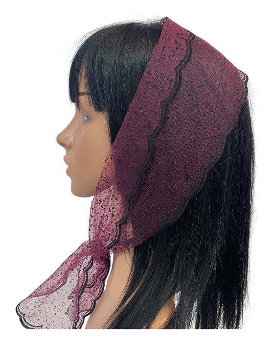 23 | Long X-Small | Zig-Zag Snowflake |Burgundy/Black