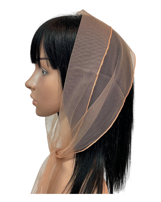 Long  (M) Solid Soft Net Scarf ≈9”x50”-Rust beige