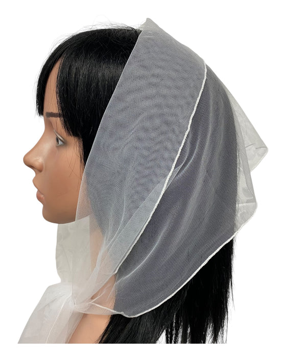 Long Solid Scarf | Soft Net | White