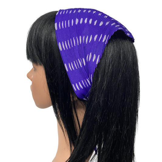 Polyester Pleated | Polka Dots | Purple