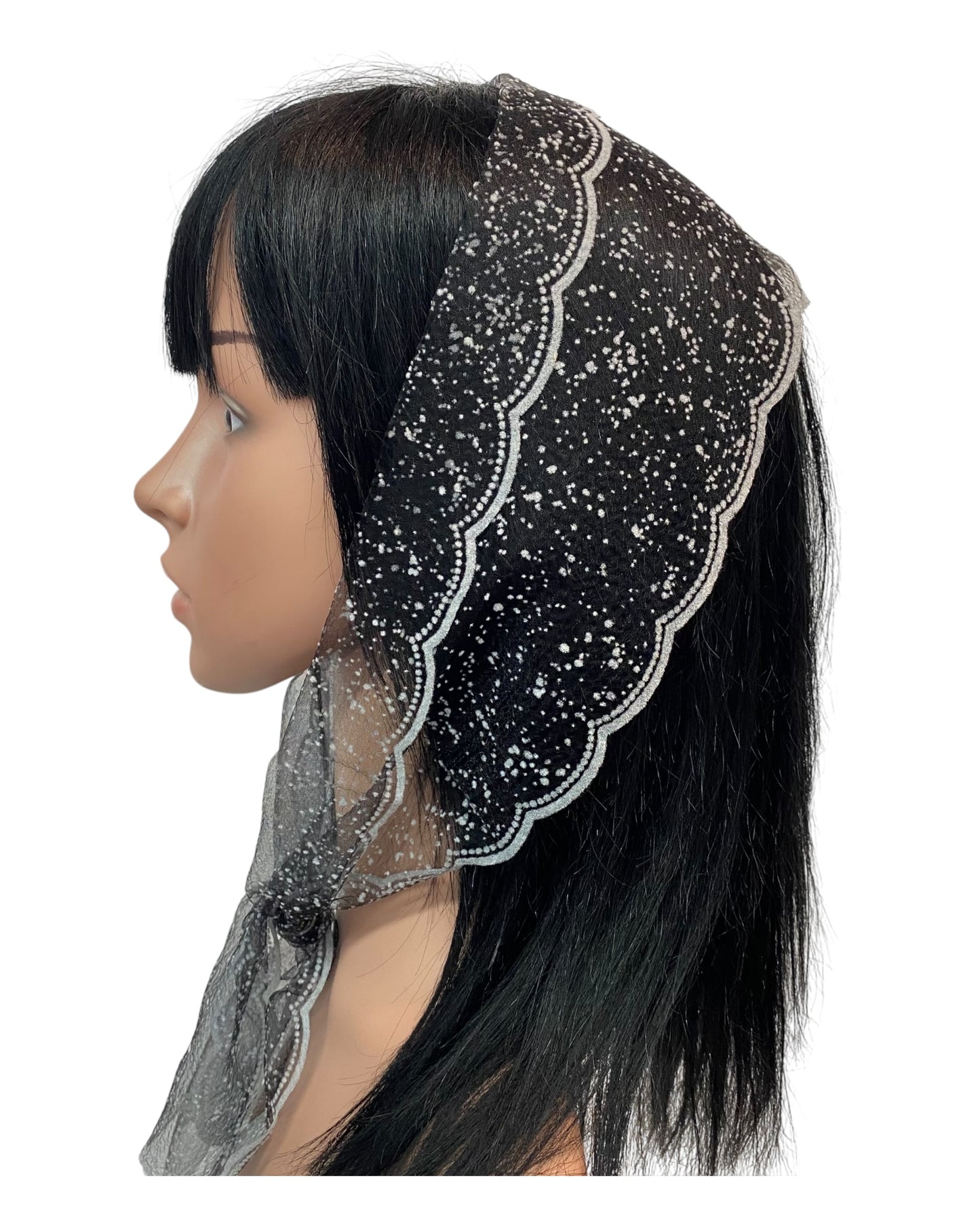 23 | Oblong X-Small | Zig-Zag Snowflake |Black/White