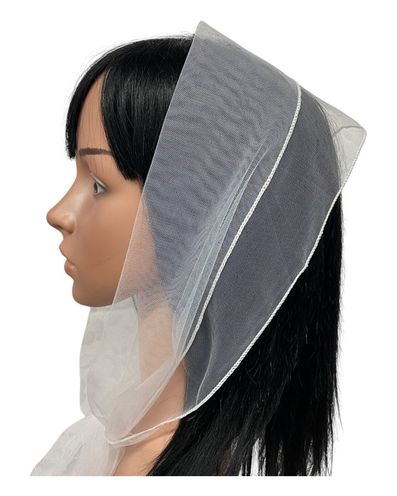 Long Solid Scarf | Soft Net | White