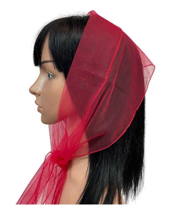 Long  (M) Solid Soft Net Scarf ≈9”x50”-Deep Magenta