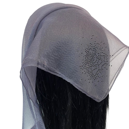 Square Solid | Rhinestone | Blooming Rose | Dk. Gray/Black