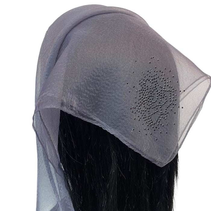 Square Solid | Rhinestone | Blooming Rose | Dk. Gray/Black