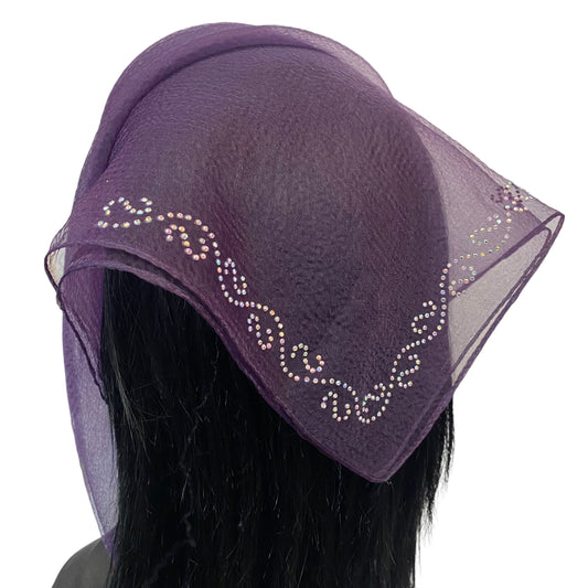 Square Solid | Rhinestone | Spiral | Eggplant/Silver