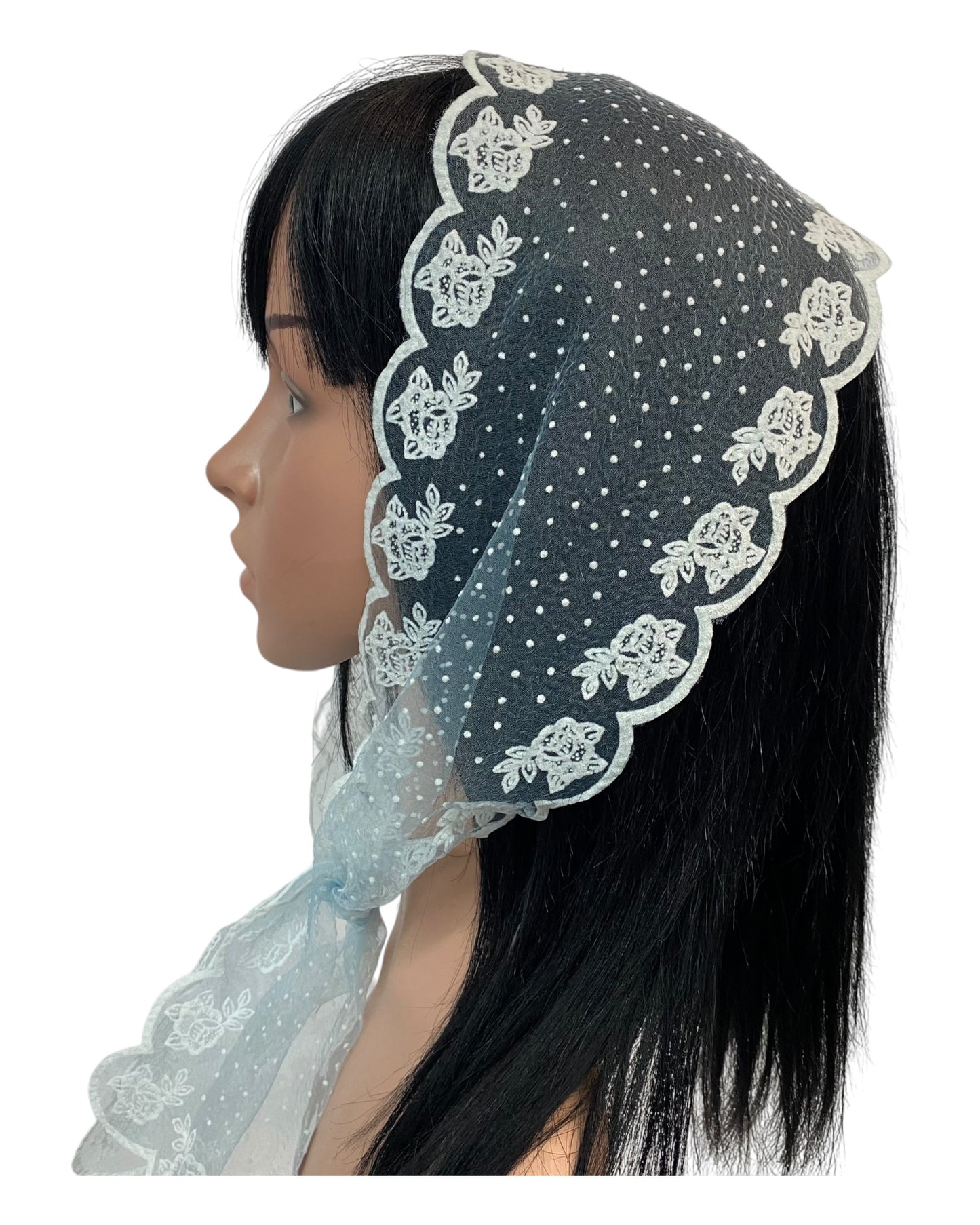 #28 | Small Rectangular | Zig Zag Rose Edge | Baby Blue