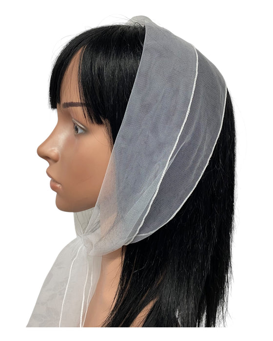 Long Solid Scarf | Soft Net | White