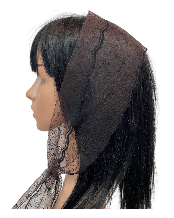 23 | Long X-Small | Zig-Zag Snowflake |Chocolate Brown/Black