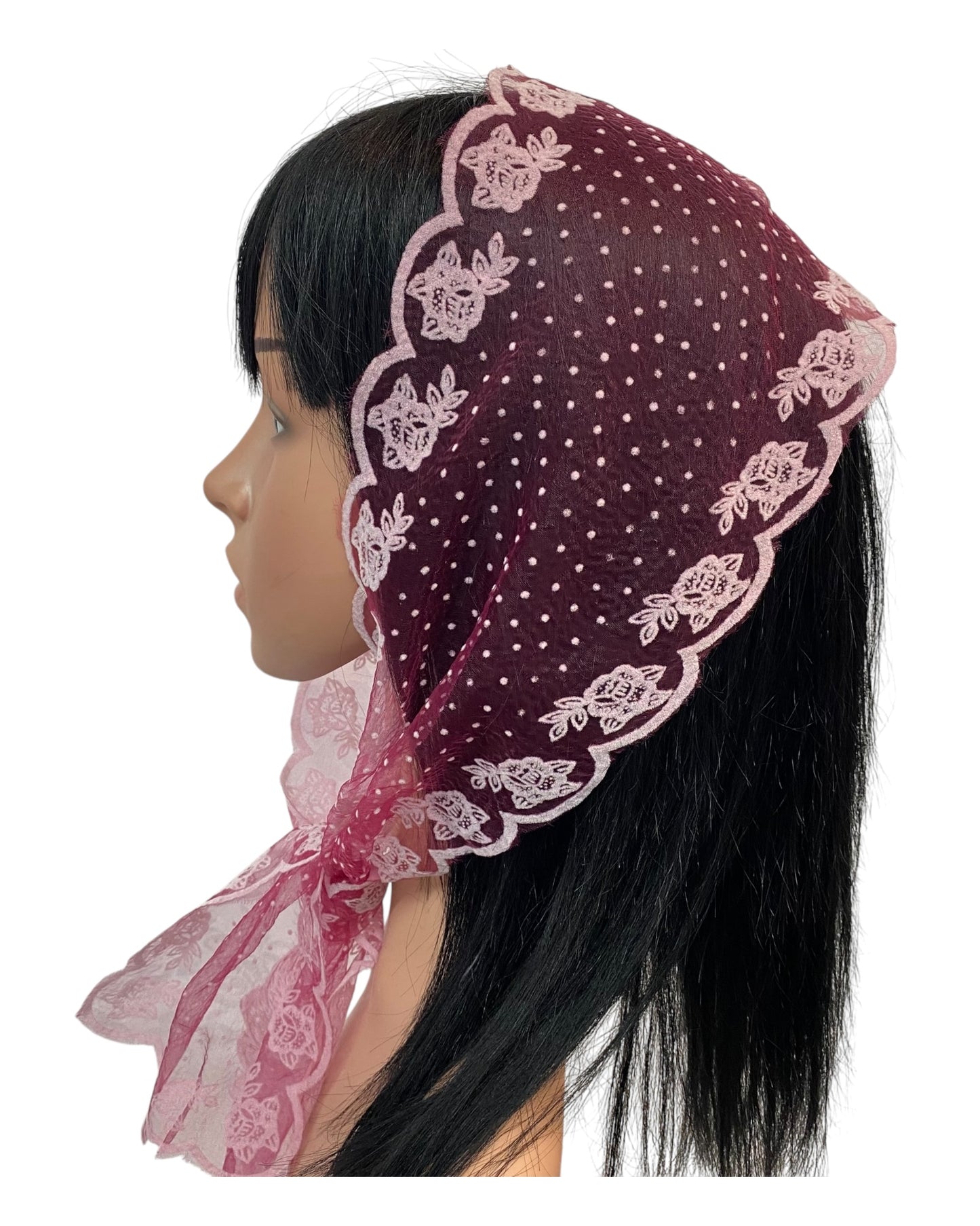#28 | Small Rectangular | Zig Zag Rose Edge | Maroon