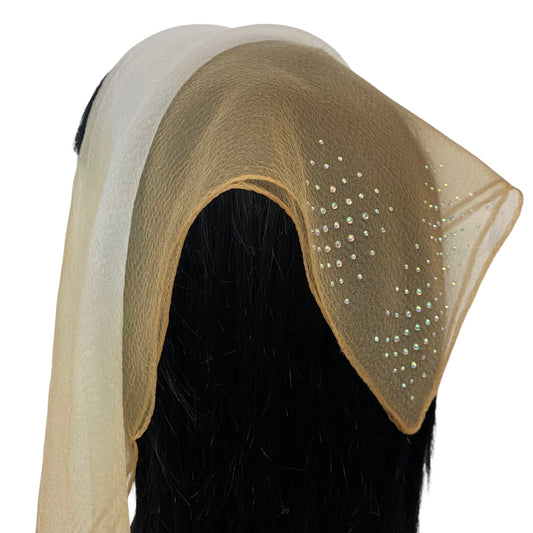 Square Two-Tone |Rhinestone | 3 Box |  Caramel/ Beige