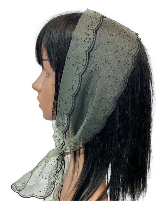 23 | Long X-Small | Zig-Zag Snowflake |Sage Green/Black