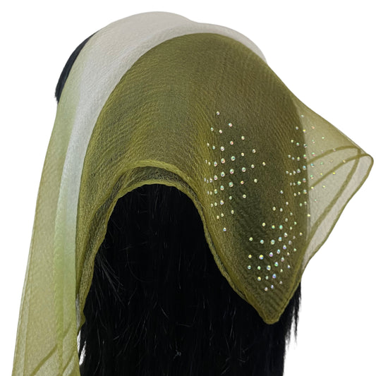 Square Two-Tone |Rhinestone | 3 Box |  Olive Green