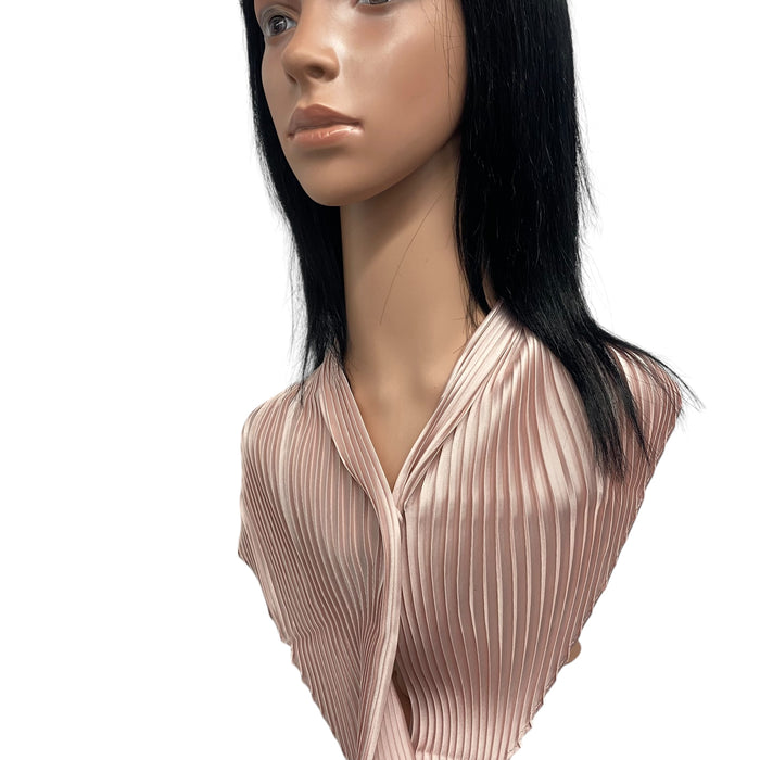 New Long Solid Pleated Scarf  | Blush Pink