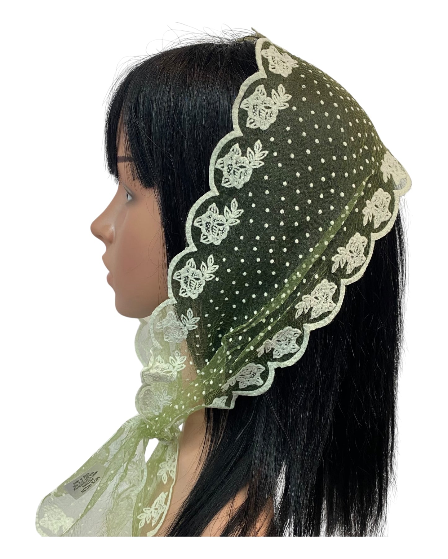 #28 | Small Rectangular | Zig Zag Rose Edge | Olive Green