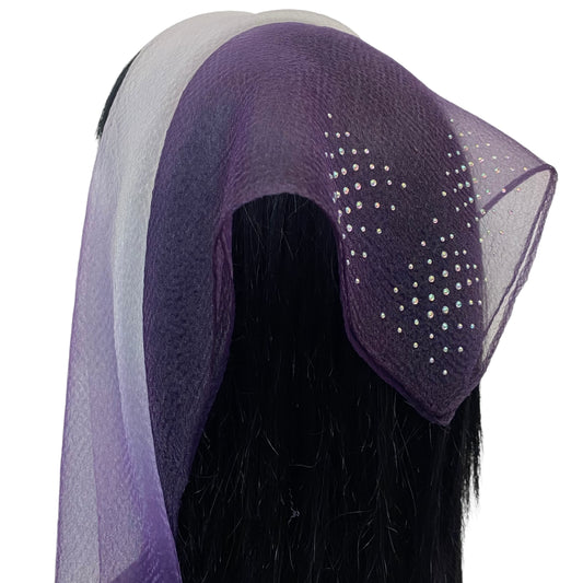 Square Two-Tone |Rhinestone | 3 Box |  Egg Plant