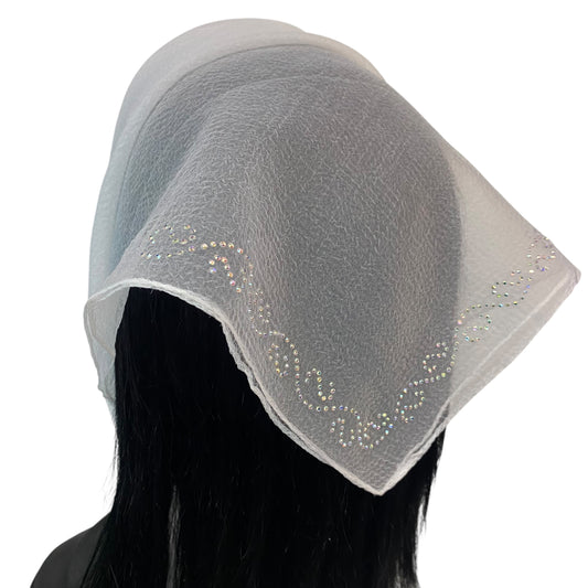 Square Solid | Rhinestone | Spiral | White/Silver