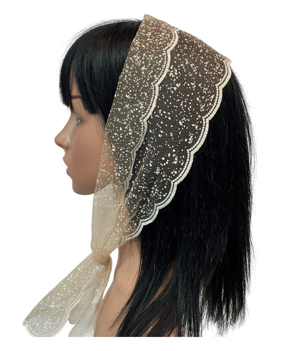 23 | Long X-Small | Zig-Zag Snowflake |Light Beige/White